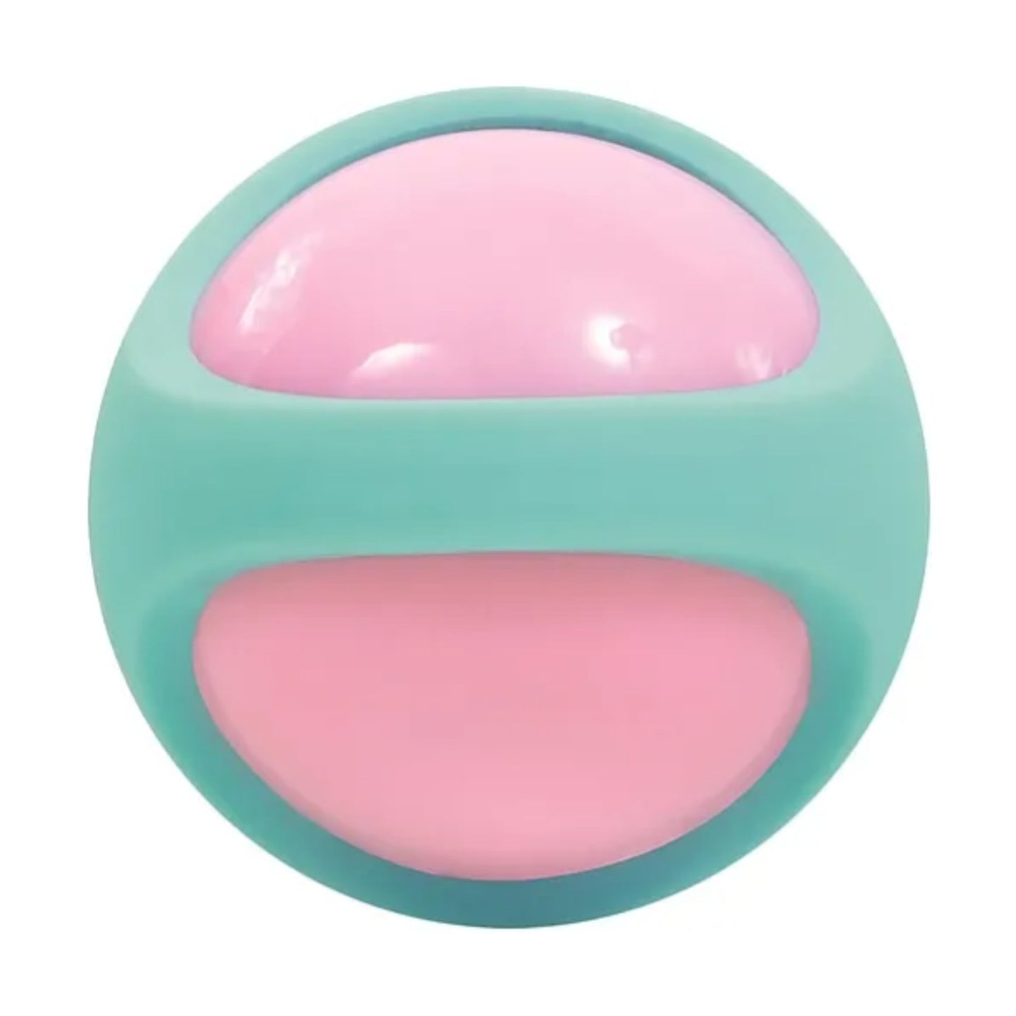 Close-up of removable weighted ball in silicone holder