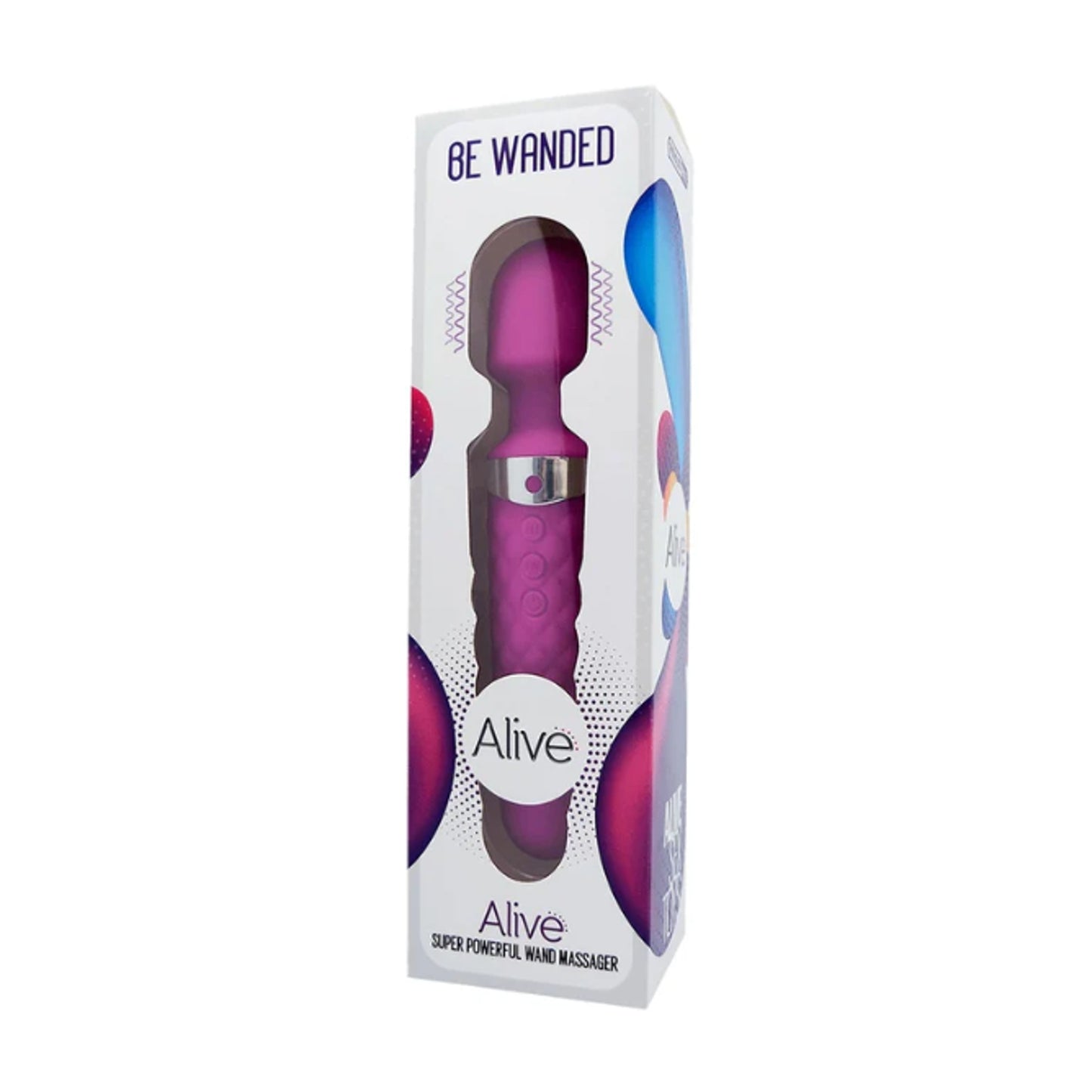 Alive Be Wanded Wand Massager Fuchsia retail packaging