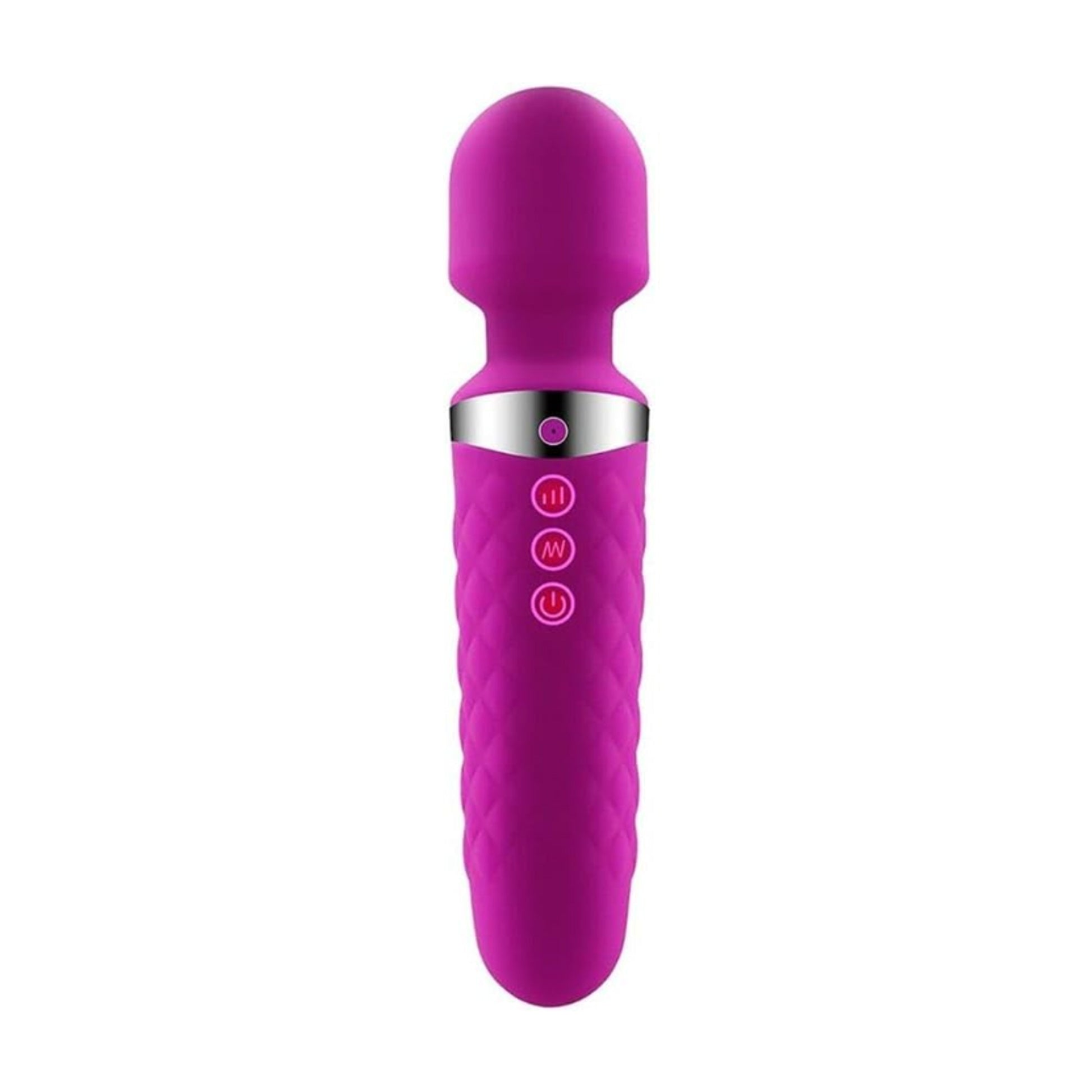 Fuchsia wand massager front view with control buttons