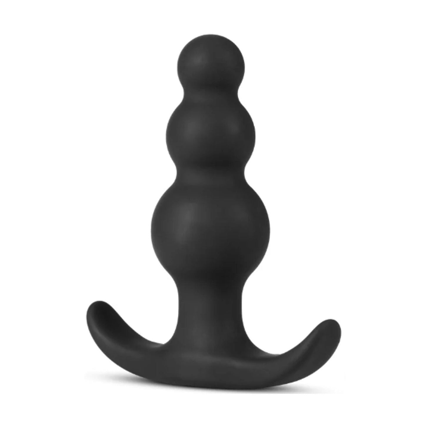 Angled front view of beaded silicone plug with anchor base