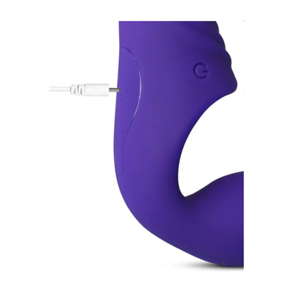 Charging port shown with USB charging cable inserted