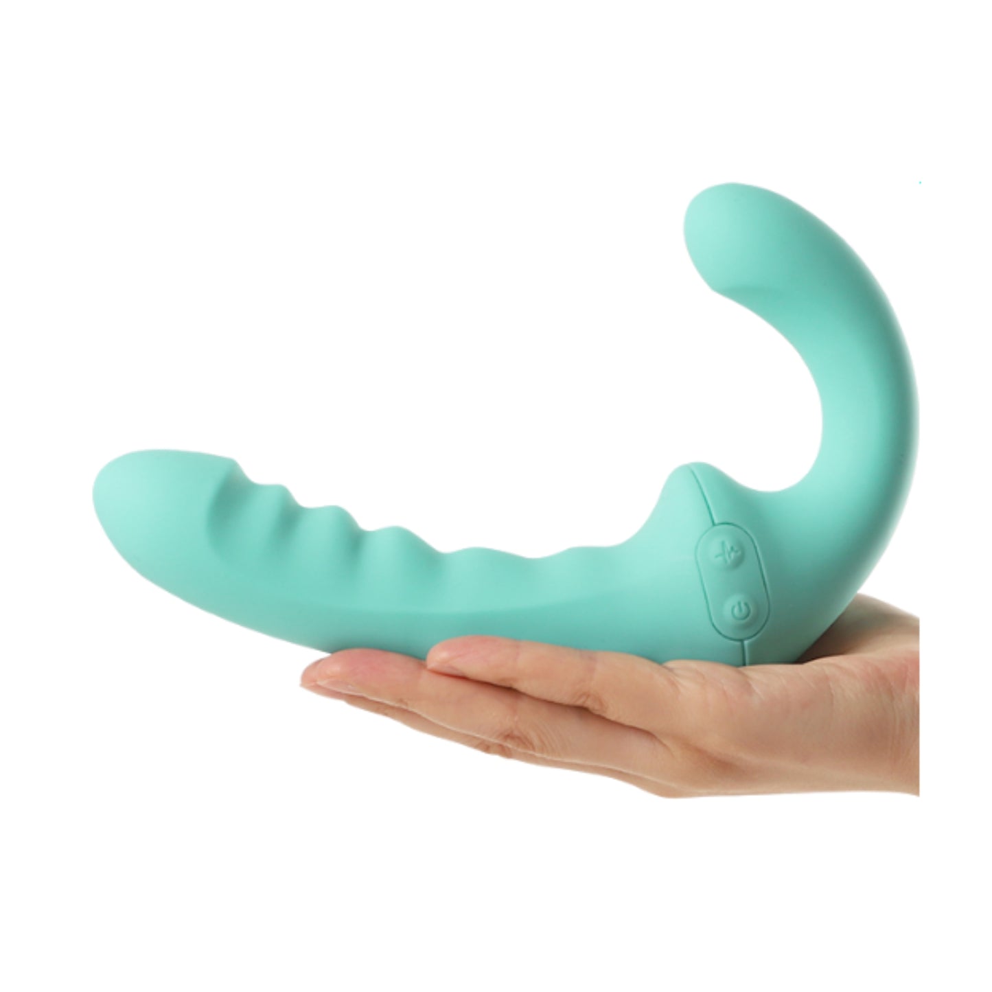 VibraTwin shown resting in hand to indicate scale