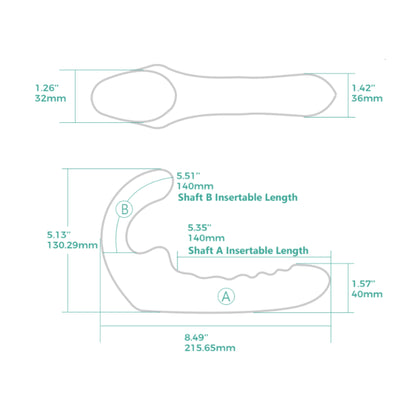 VibraTwin measurement diagram with labelled dimensions