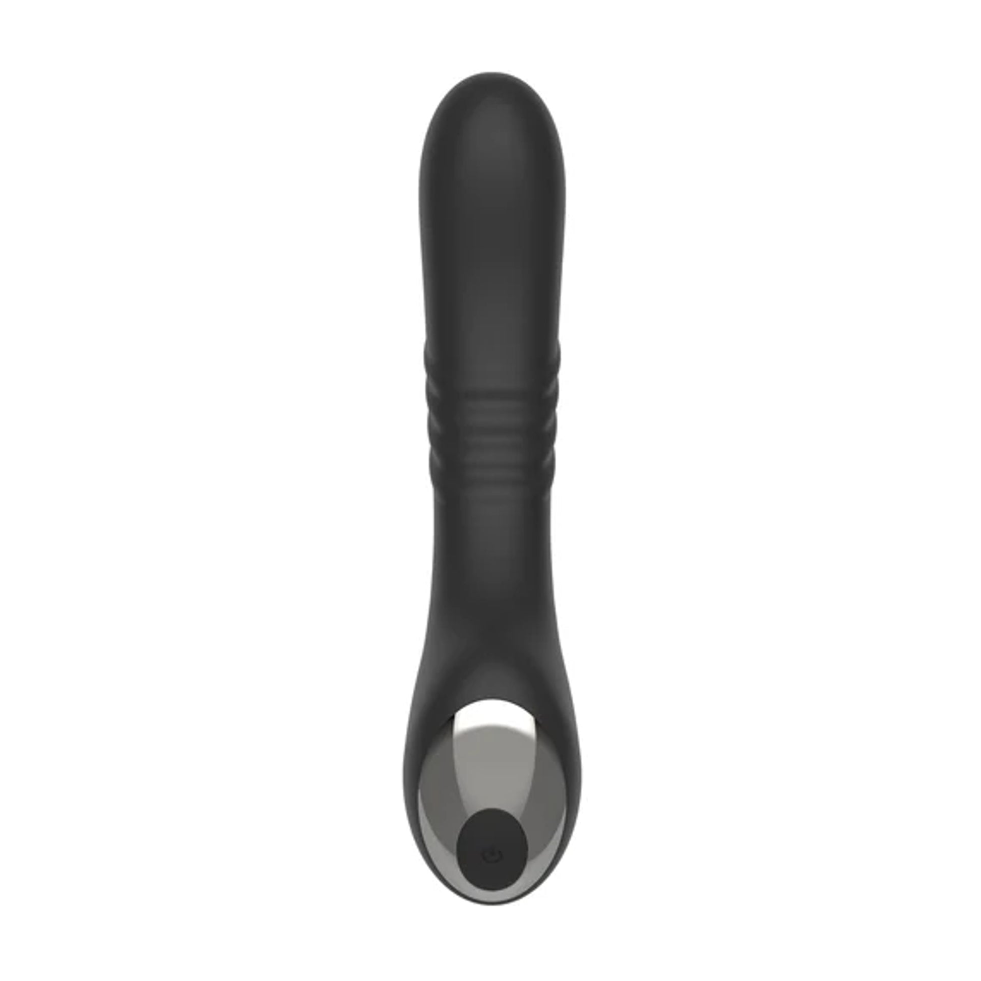 Front view of curved black thrusting vibrator
