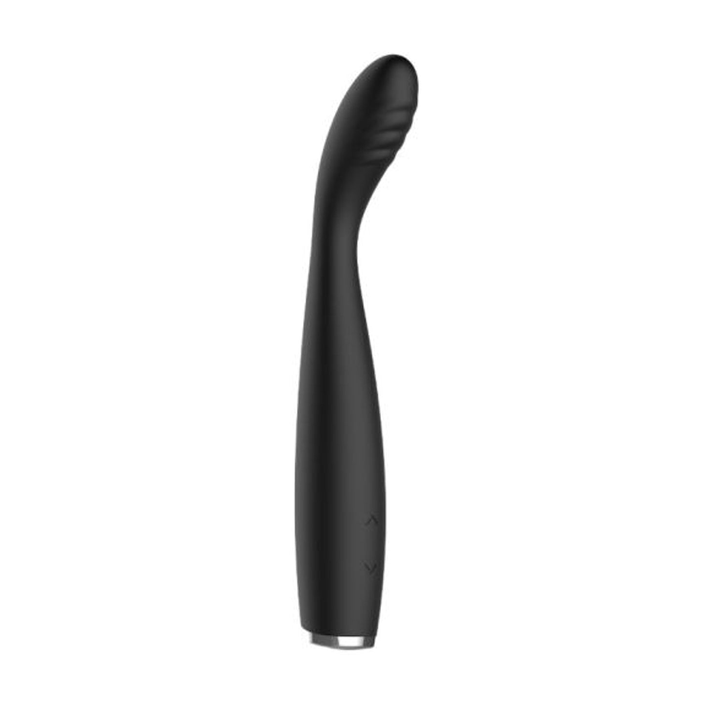 Slim black G-spot vibrator angled product view