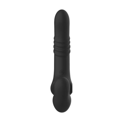 Front view of strap-on showing base and external shaft