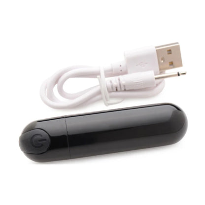 Metallic black bullet vibrator with charging cable 