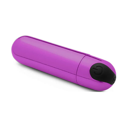 Angled view of metallic purple bullet vibrator 