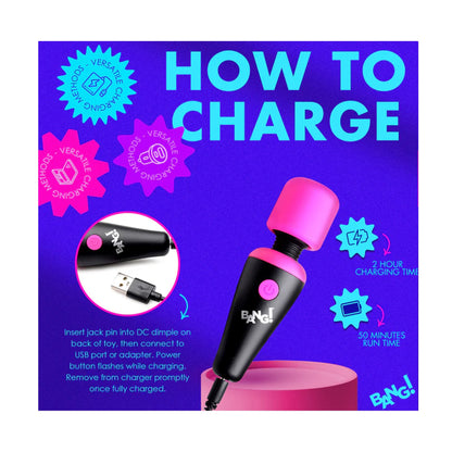 Charging instructions graphic for mini wand vibrator 