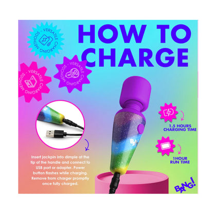 Graphic showing USB charging connection for mini wand 
