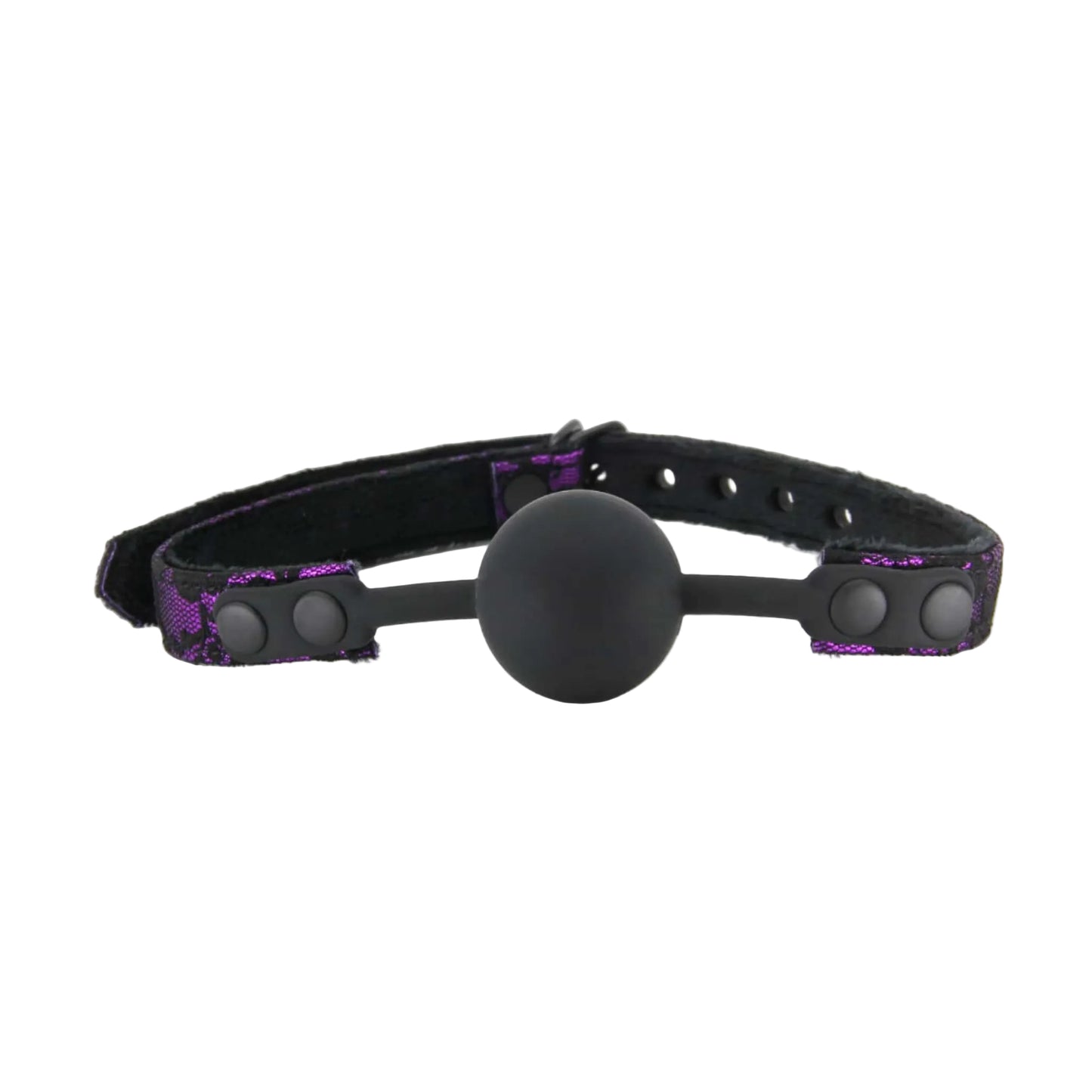 Berlin Baby Lace Ball Gag Purple-Black front product view