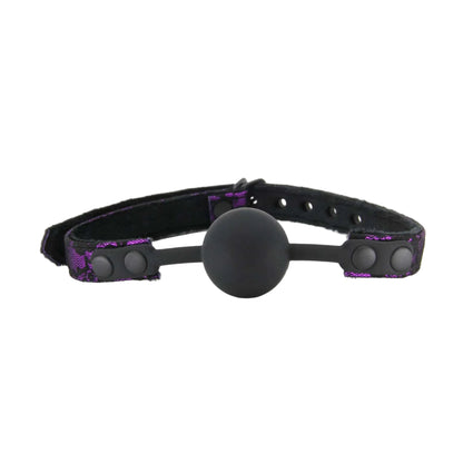 Berlin Baby Lace Ball Gag Purple-Black front product view