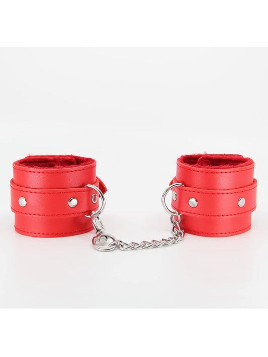 Berlin Baby Faux Fur Hand Cuffs Red