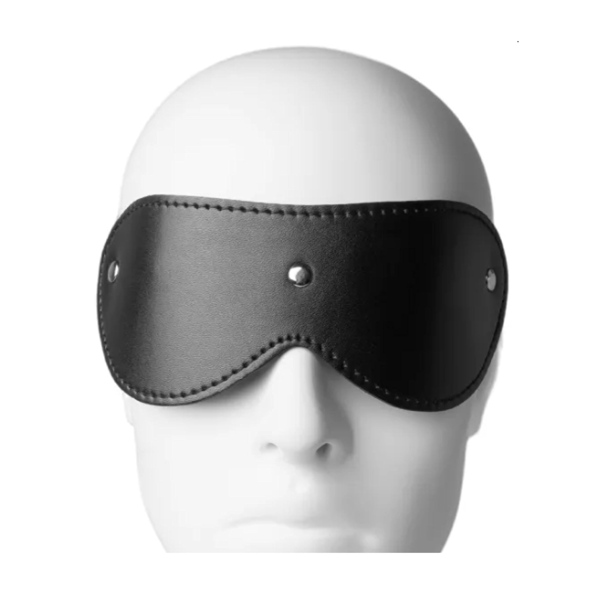 Bondage Boutique Classic Mask Black front view on mannequin head