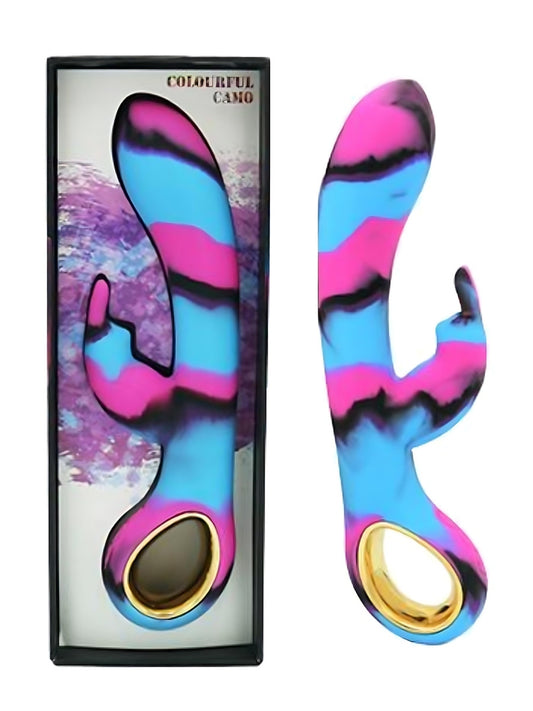 Colourful Camo Dini Heating Rabbit Vibrator