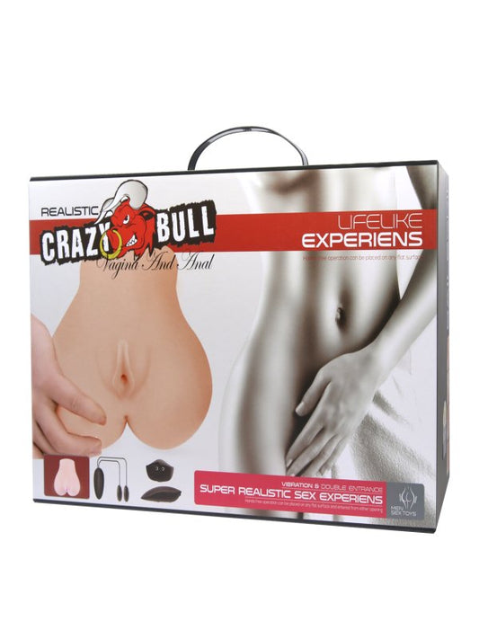 Crazy Bull Lifelike Vibrating Dual Entry Masturbator 1