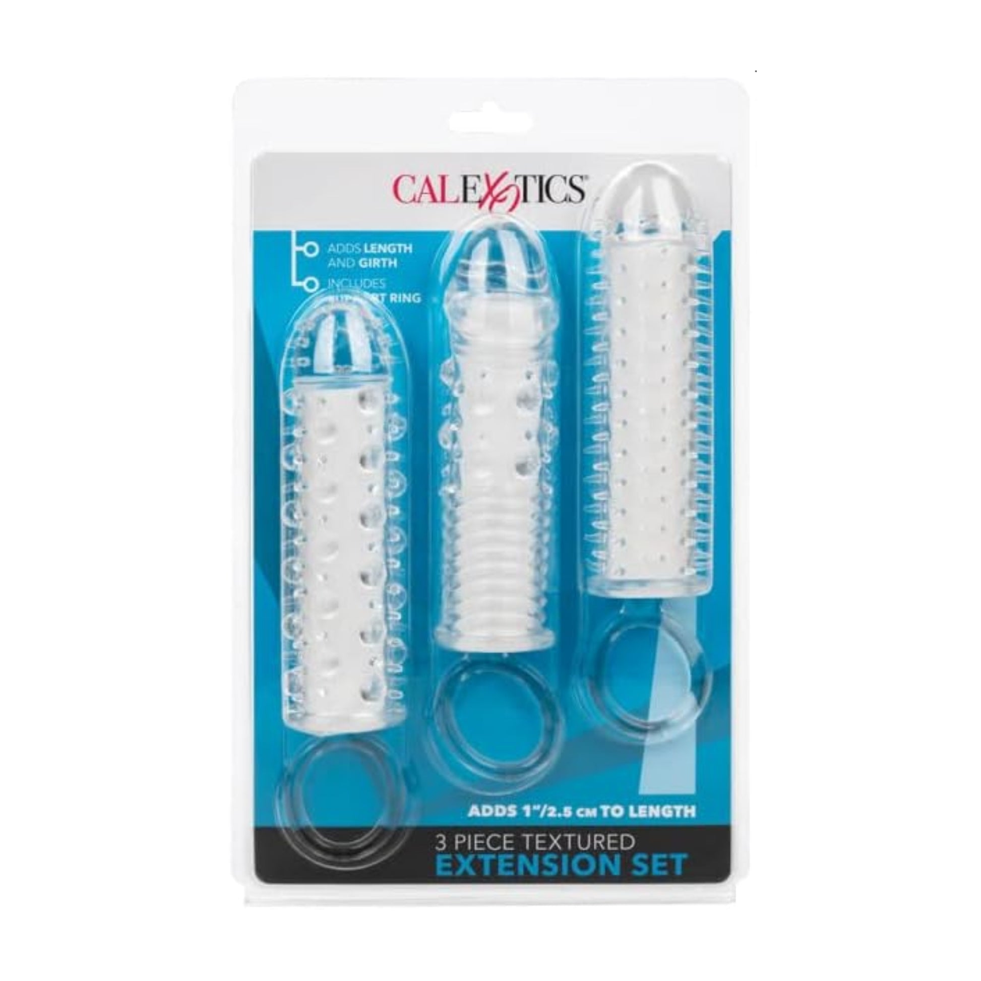 Calexotics 3 Piece Textured Extension Set in retail packaging