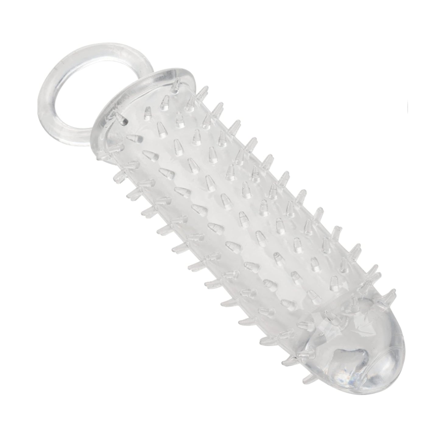 Clear sleeve showing solid penis-shaped head tip