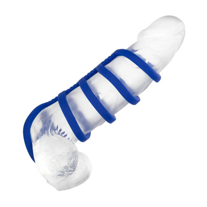 Enhancer fitted on clear display dildo 