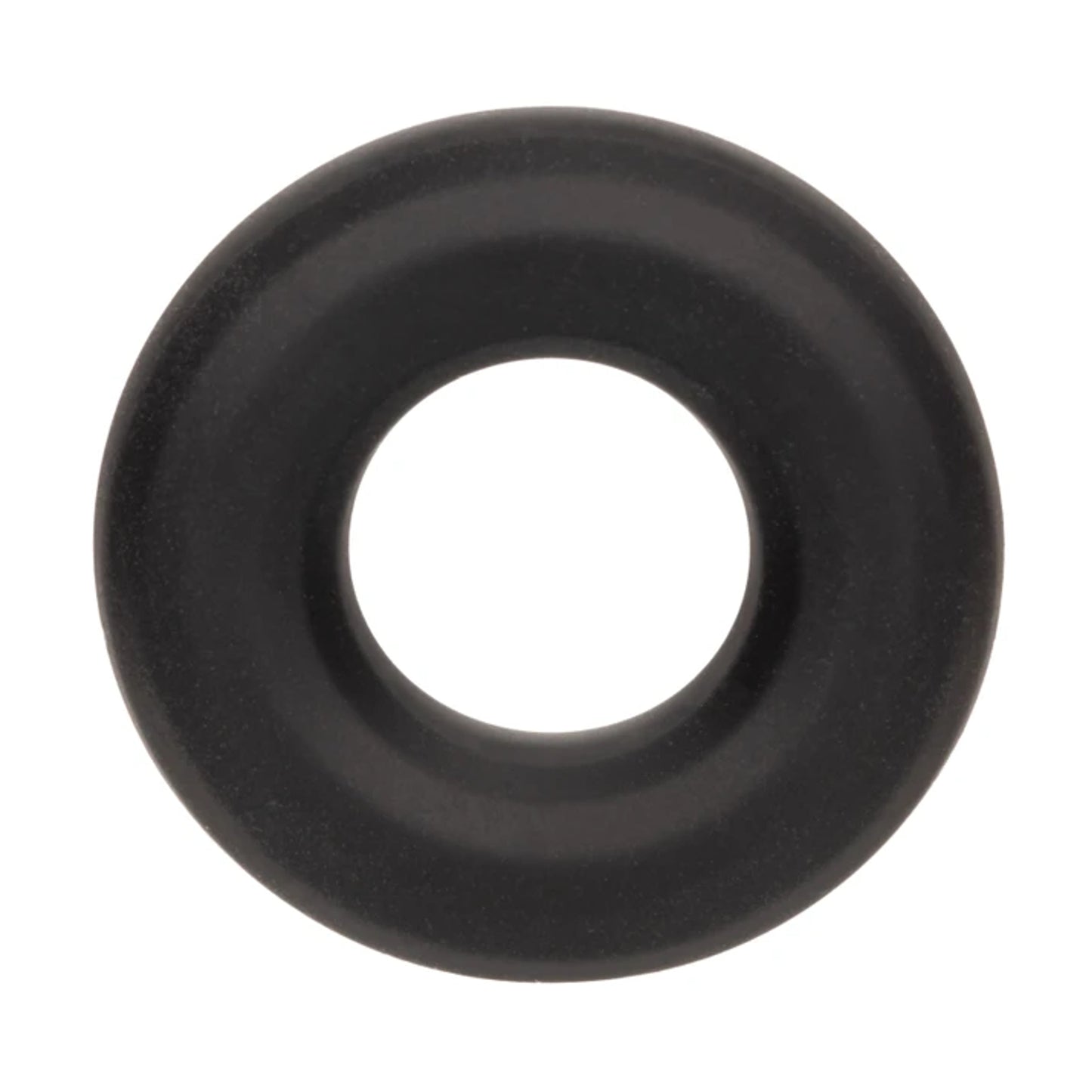 Front view of black silicone cock ring