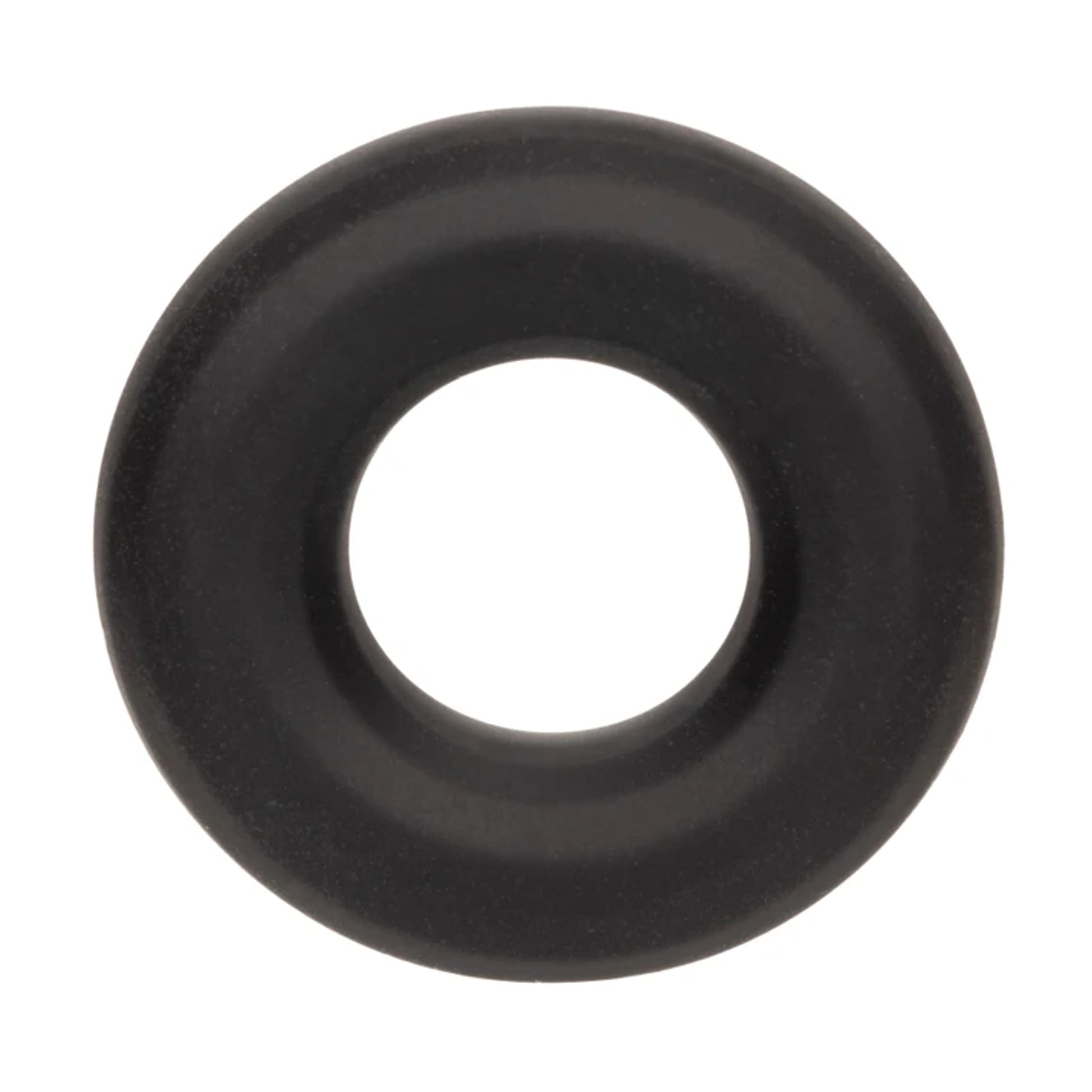 Front view of black silicone cock ring