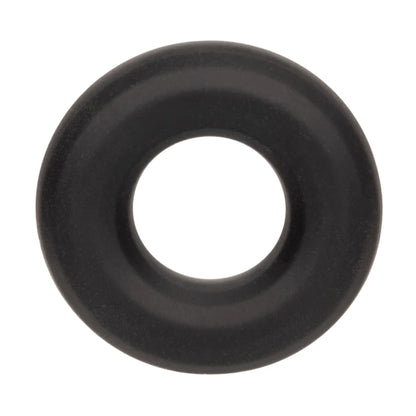 Front view of black silicone cock ring