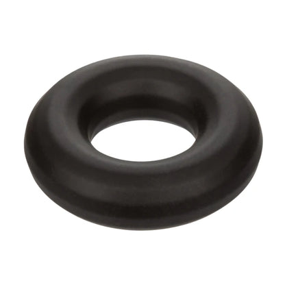 Black silicone cock ring laying flat