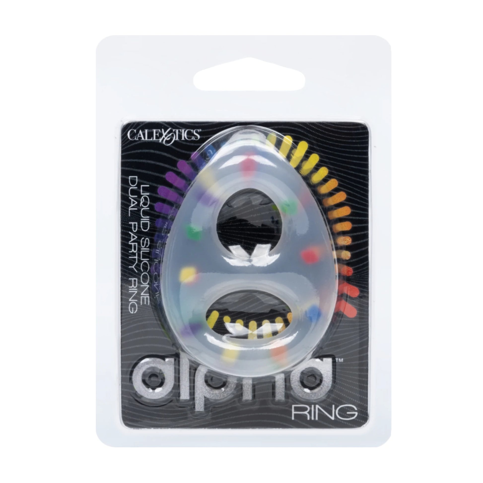 Calexotics Alpha Silicone Dual Cock Ring packaging