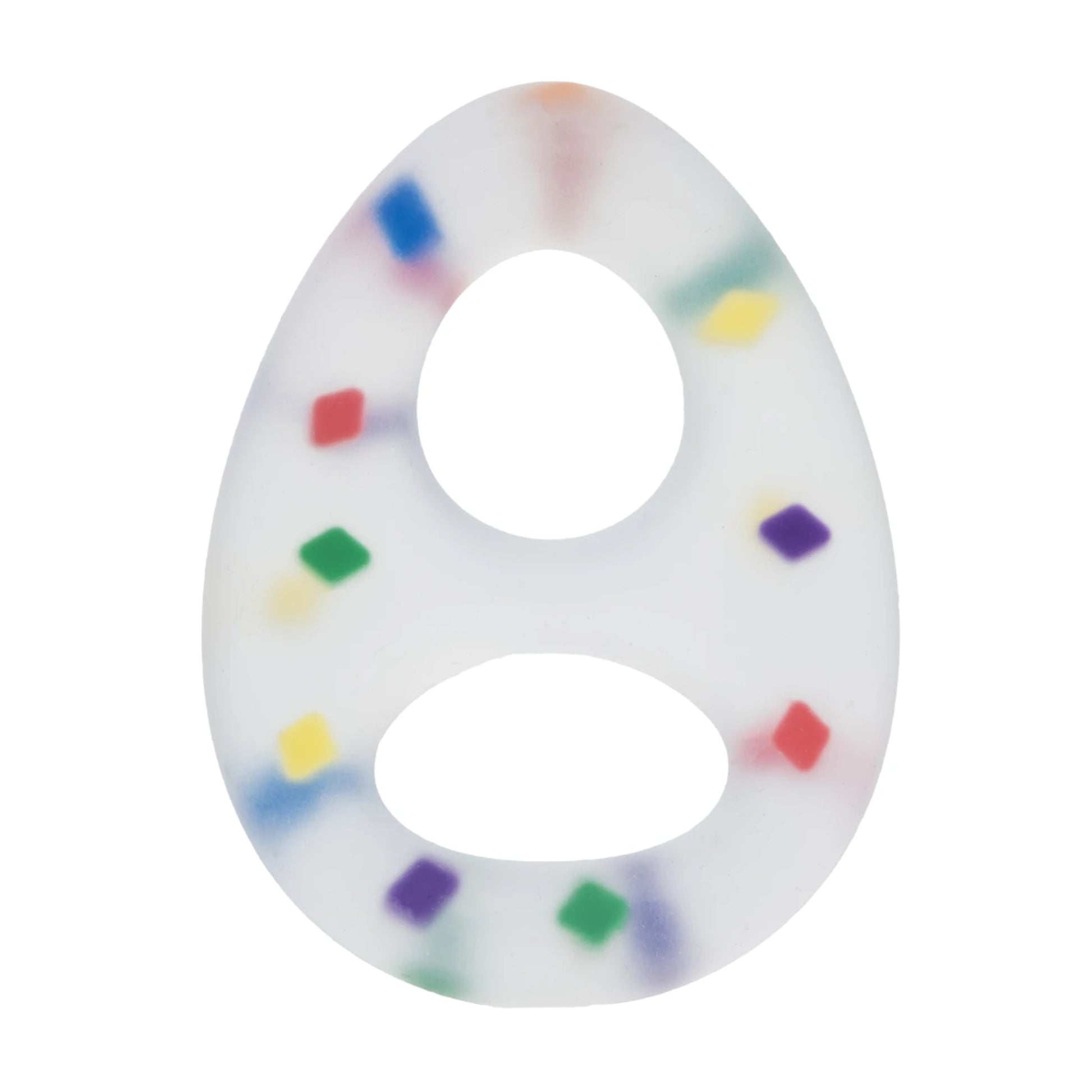 Front view of multicolour dual cock ring