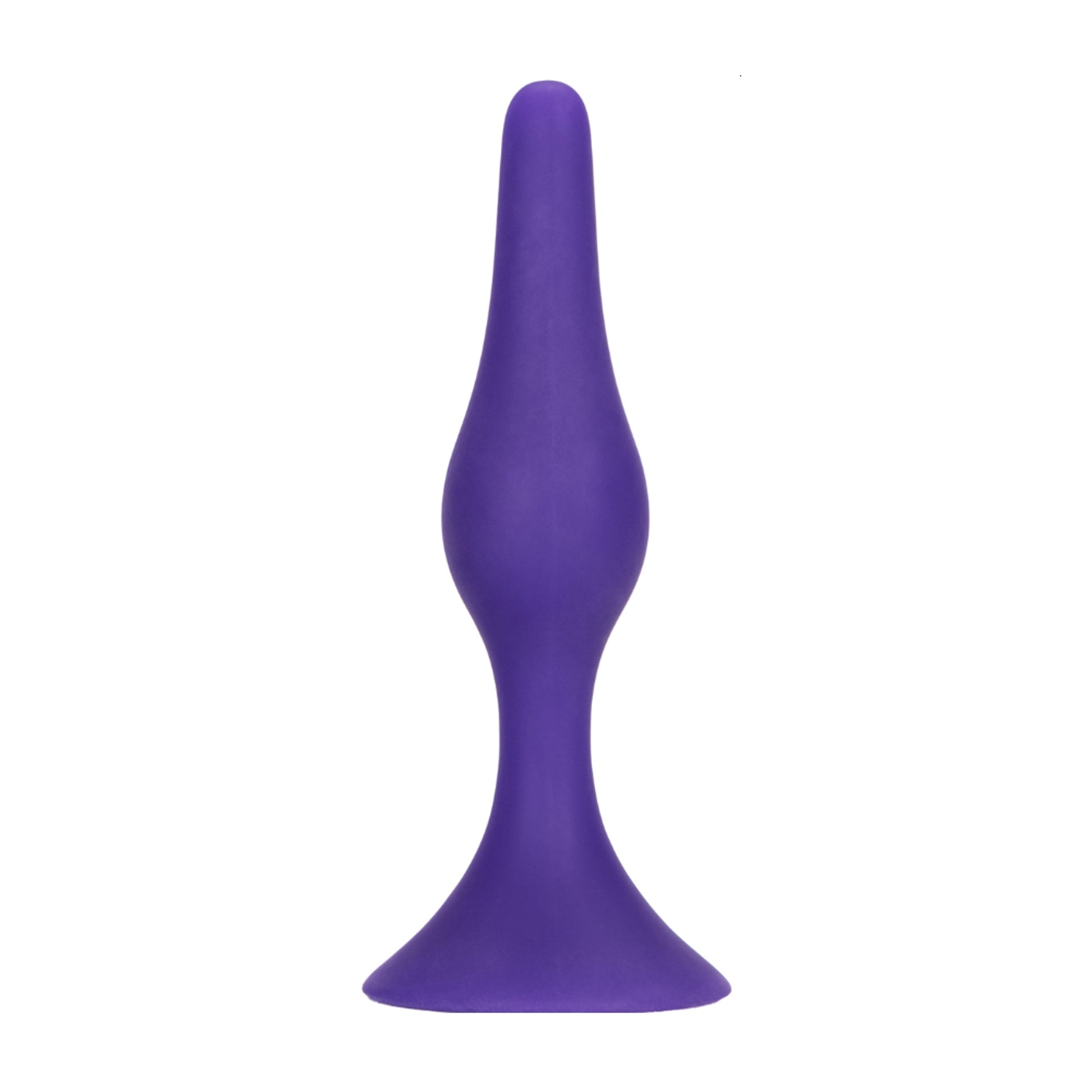 Purple silicone anal plug with tapered shape