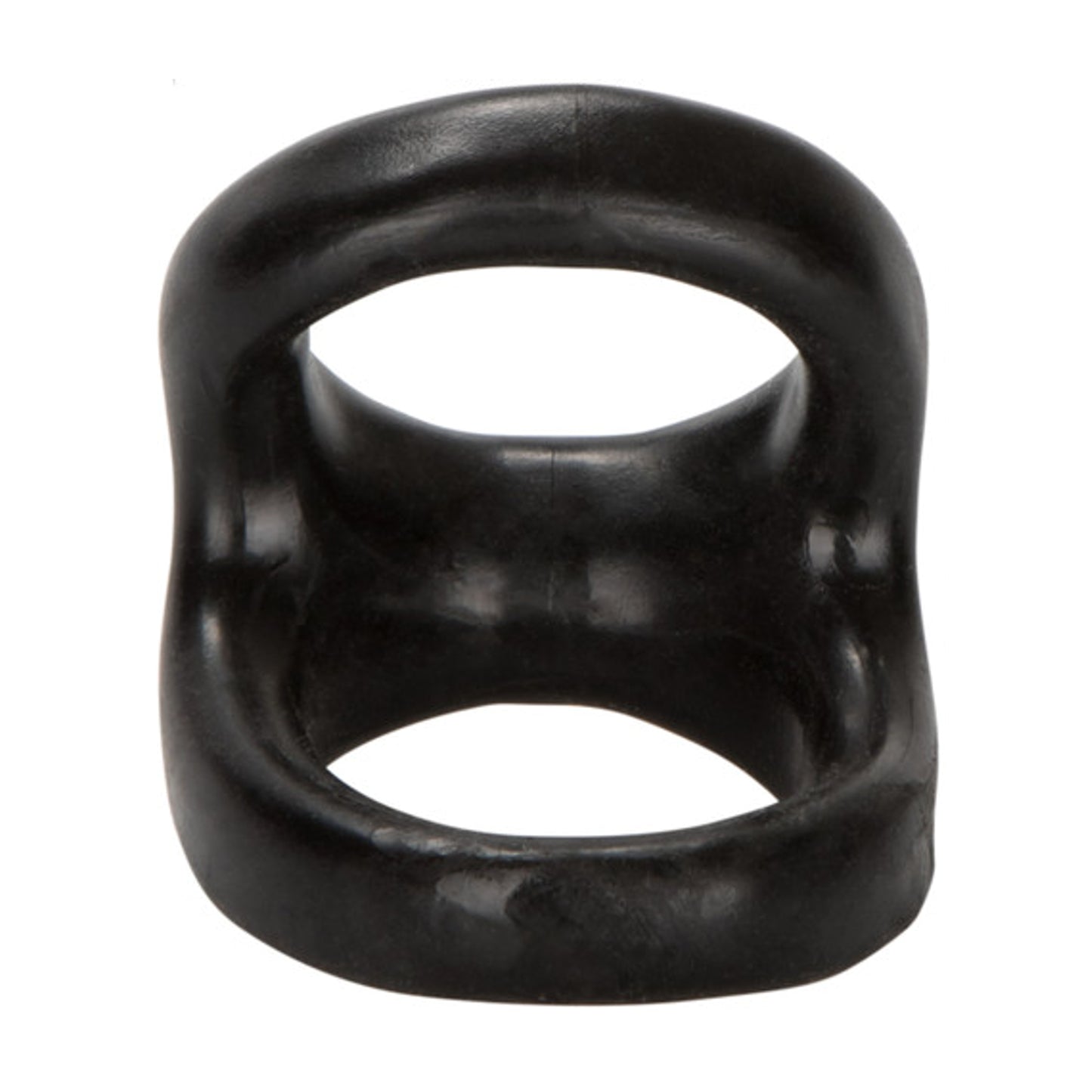 Front view of black dual support ring with dual openings 