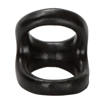 Front view of black dual support ring with dual openings 