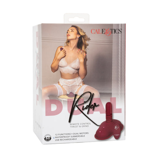 Calexotics Dual Rider Remote Control Thrust & Grind Vibrator in retail packaging