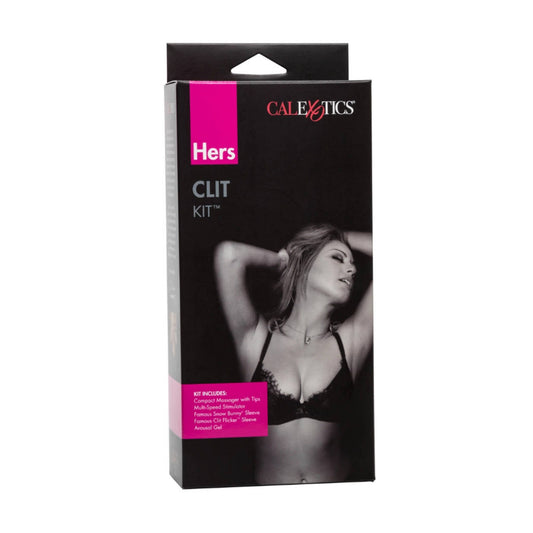 Calexotics Hers Clit 9 Piece Vibrator Kit in retail packaging