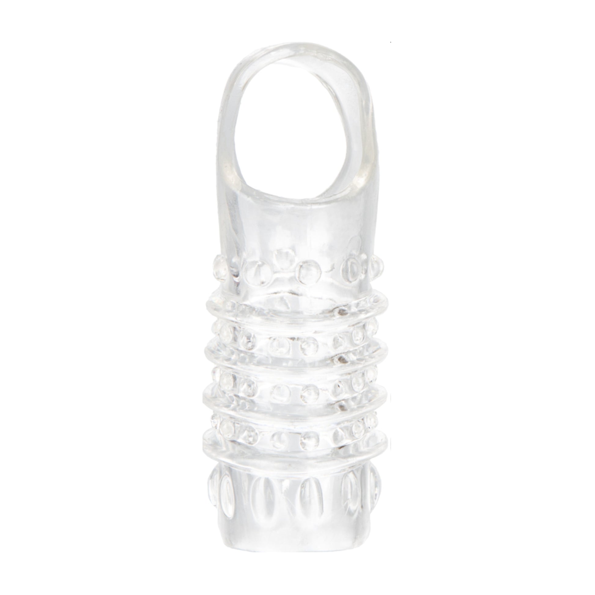 Clear open-ended enhancer sleeve front view