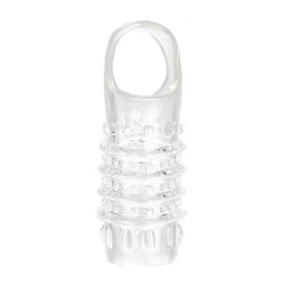 Clear open-ended enhancer sleeve front view