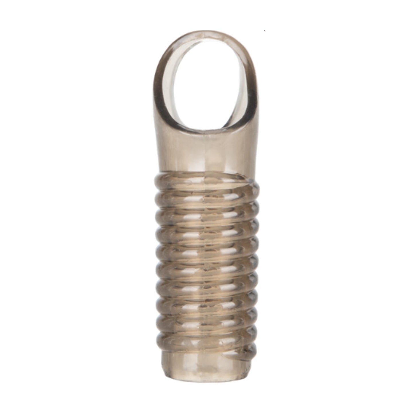 Open-ended textured enhancer sleeve in smoke colour