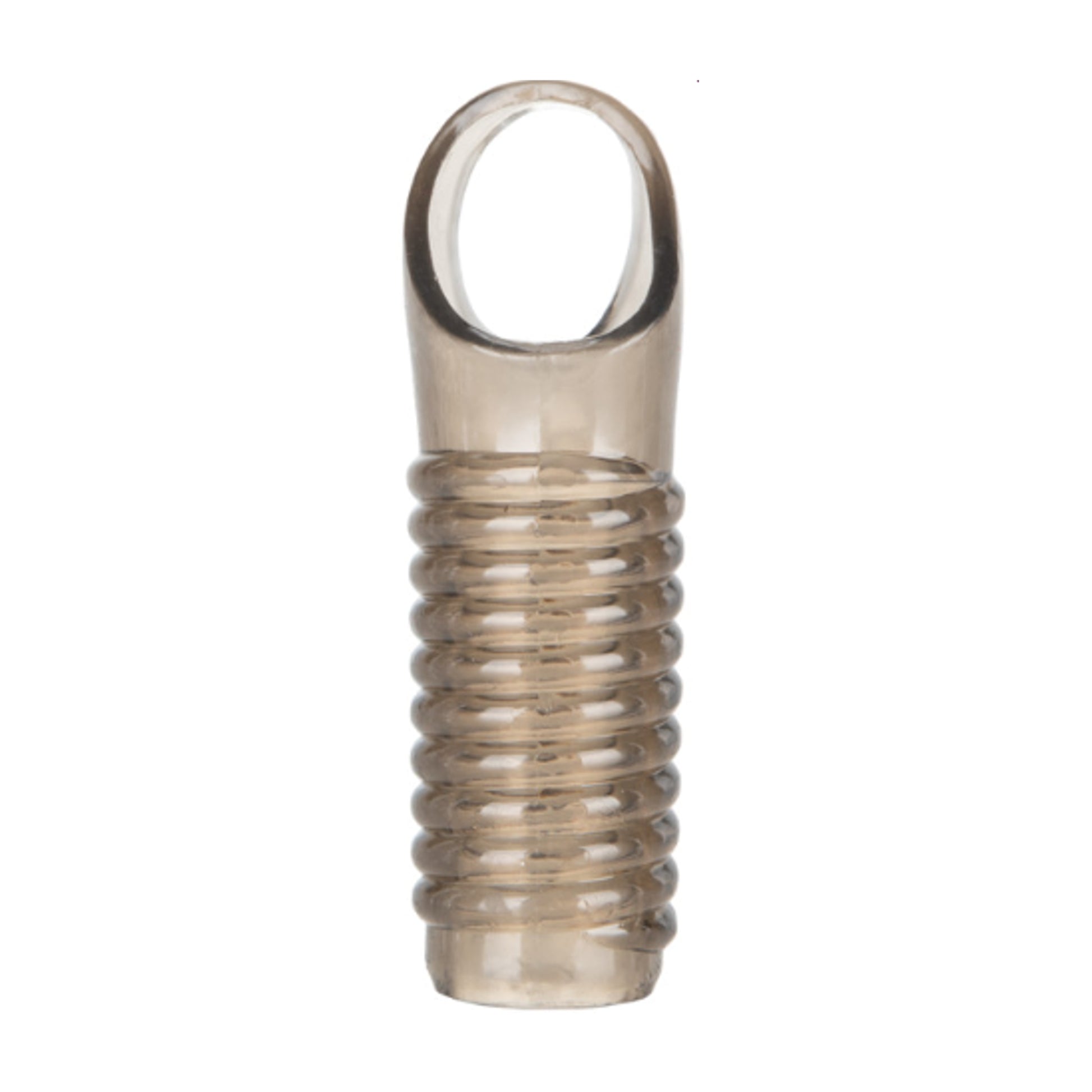 Open-ended textured enhancer sleeve in smoke colour