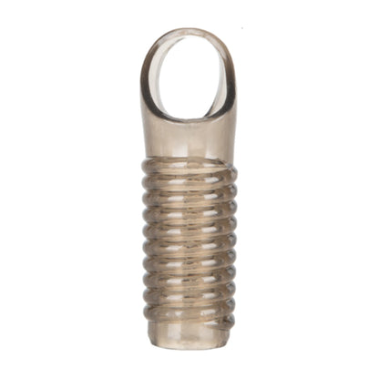 Open-ended textured enhancer sleeve in smoke colour