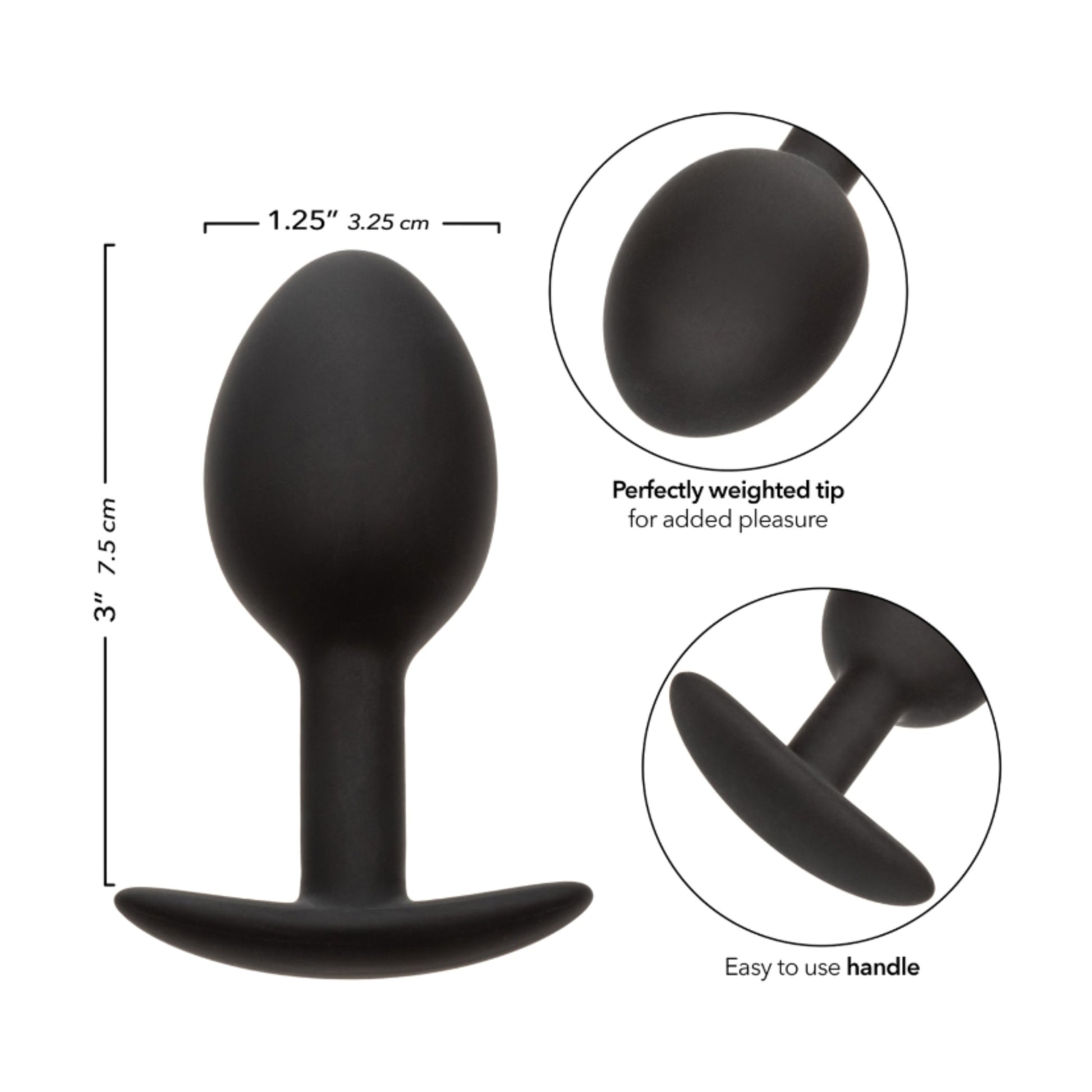 Measurement and feature diagram showing plug dimensions