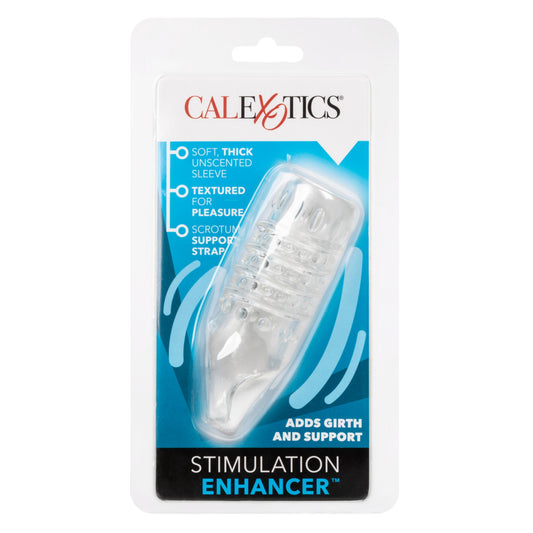 Calexotics Stimulation Enhancer Sleeve Clear shown in retail packaging.