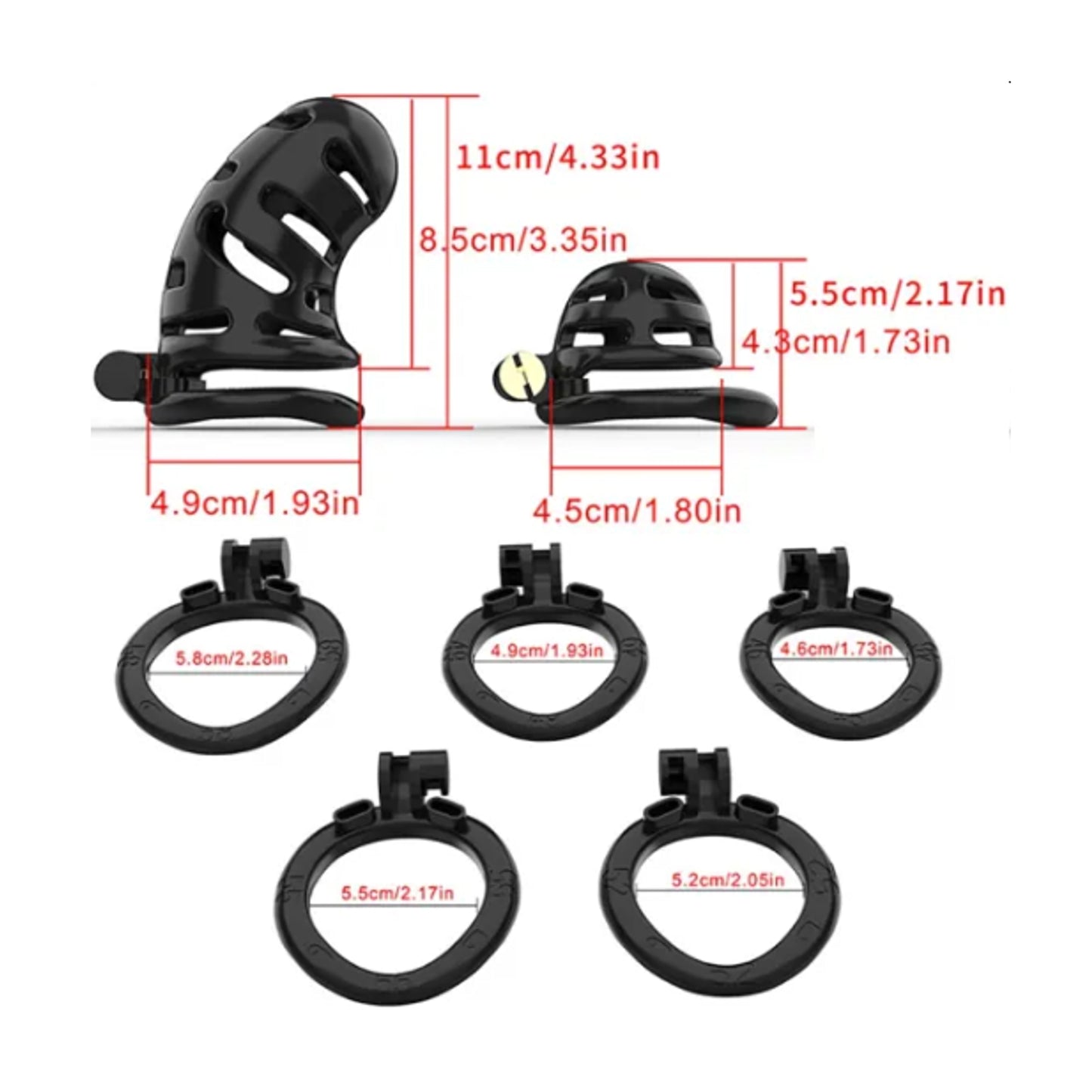 Dimensions and ring size chart 