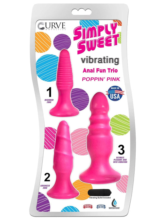 Curve Novelties Simply Sweet Vibrating Plug Trio Pink
