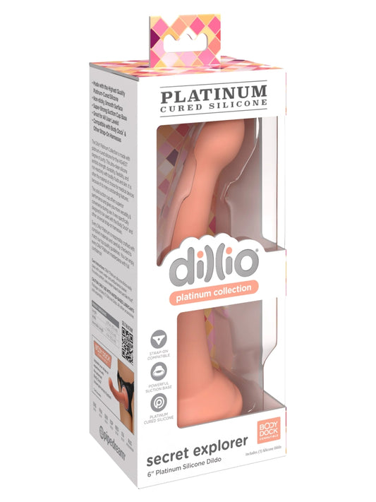 Dillio Platinum Secret Explorer 6" Dildo Peach 1