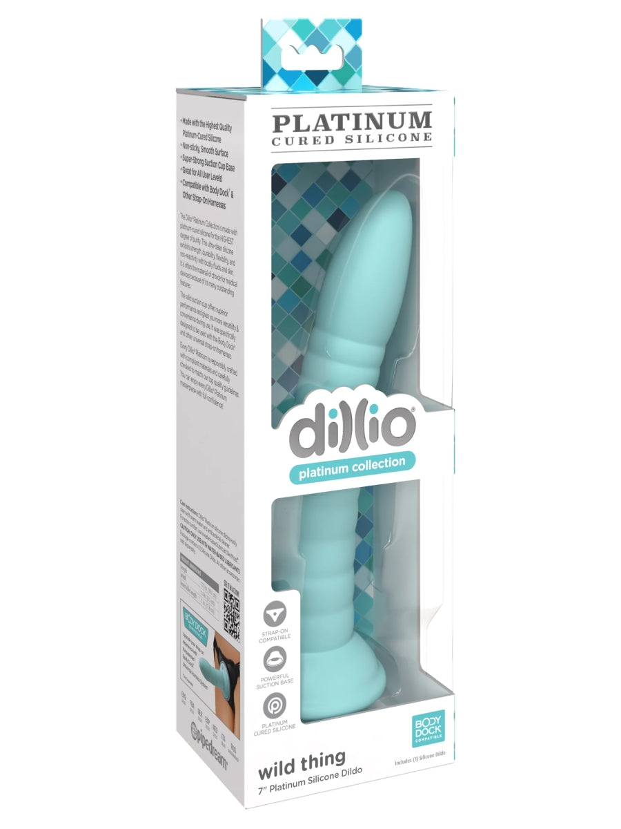 Dillio Platinum Wild Thing 7" Dildo Teal 1