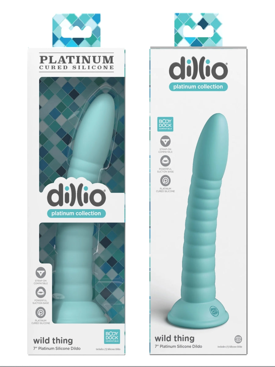 Dillio Platinum Wild Thing 7" Dildo Teal 5