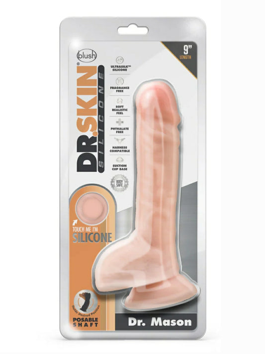Dr. Skin Dr. Mason 9" Poseable Dildo Flesh 1