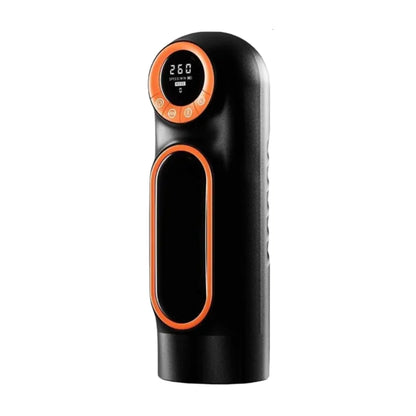 Front view black with orange detailing