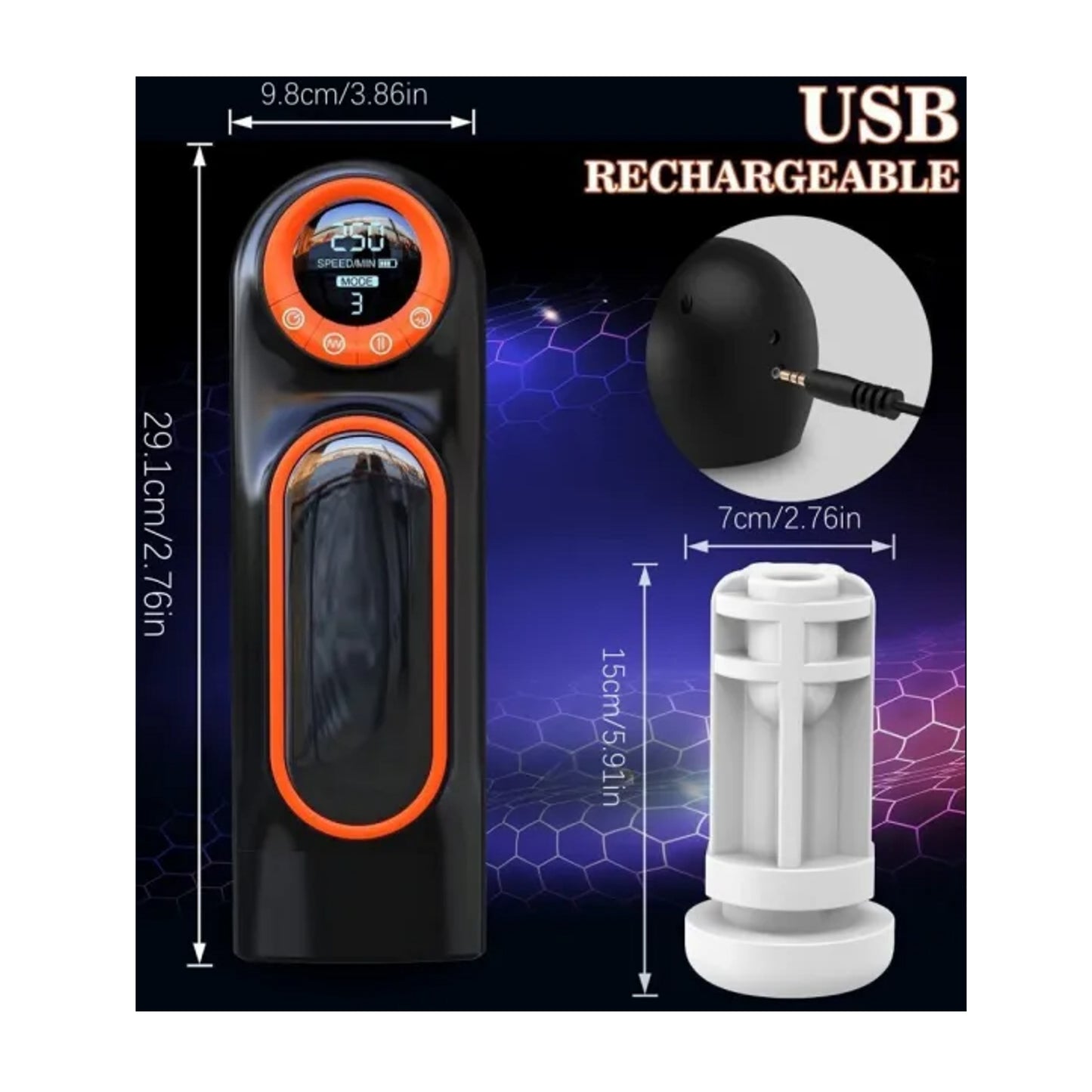 Insertable size and charging port detail