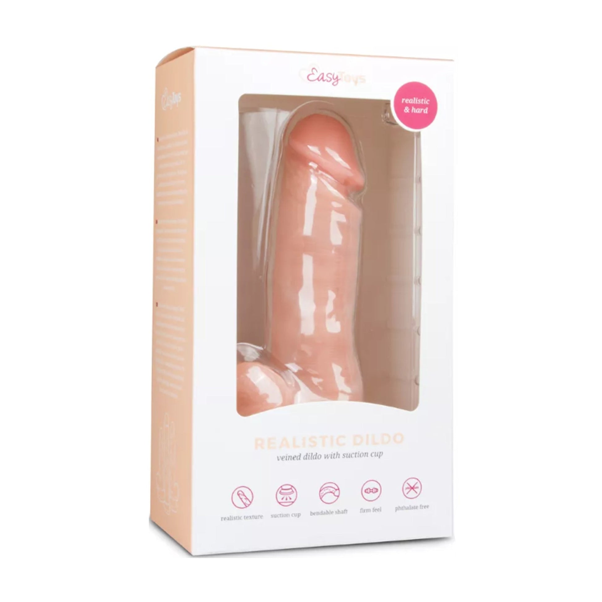 Easy Toys Realistic 6.8 Inch Dildo Flesh in retail packaging
